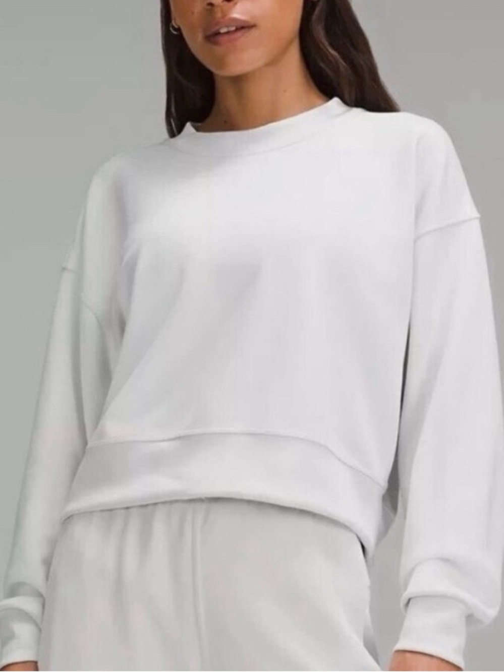 Lululemon Perfectly Oversized Crop Crew Vapor Grey
